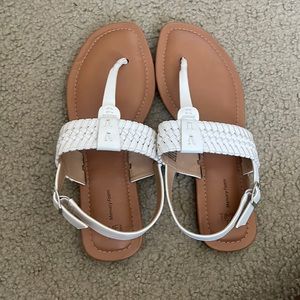 Woman’s white sandals